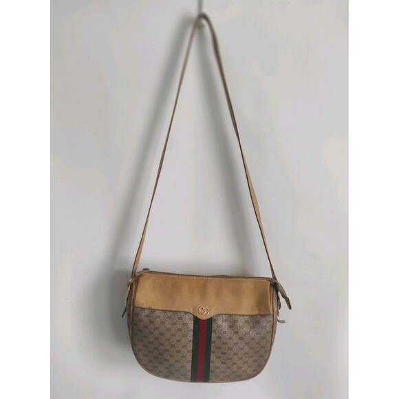 Vintage Gucci Micro GG Monogram 80s Shoulder Purse Crossbody Bag Web Stripe - Picture 9 of 17